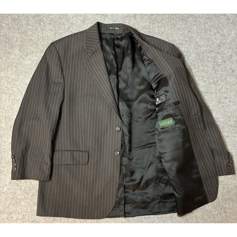 Lauren Polo Ralph Lauren 46S Gray Pinstripe 100% Wool Blazer Sport Coat Jacket